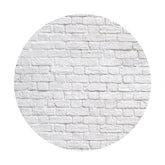 Lofaris White Brick Wall Round Backdrop For Happy Birthday
